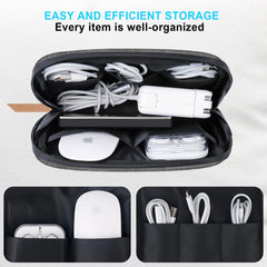 Lacdo Electronic Organizer Travel Cable Organizer Bag Pouch Case Tech Electronic Accessories Case Portable Charger Case for Cable, Cords, MacBook Laptop Charger, Mouse, Power Adapter, Power Bank, Gray