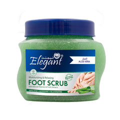 Elegant Exfoliating Aloe Vera FOOT SCRUB – 500g – Cleansing, Rejuvenating & Nourishing – Natural Scrub Helps Remove Away Callouses & Dead Skin Cells | Promotes Healthy Feet Skin Growth (17.64 oz)
