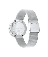 Calvin Klein TWISTED BEZEL Women's Watch, Analog - Silver / Pink