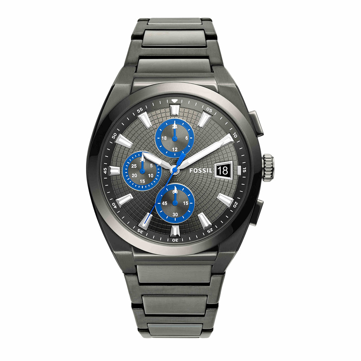 Fossil Men's Everett Quartz Stainless Steel Chronograph Watch, Color: Smoke (Model: FS5830)