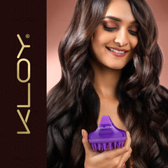 KLOY Hair Scalp Massager Shampoo Brush with Soft Silicone Bristles- Purple