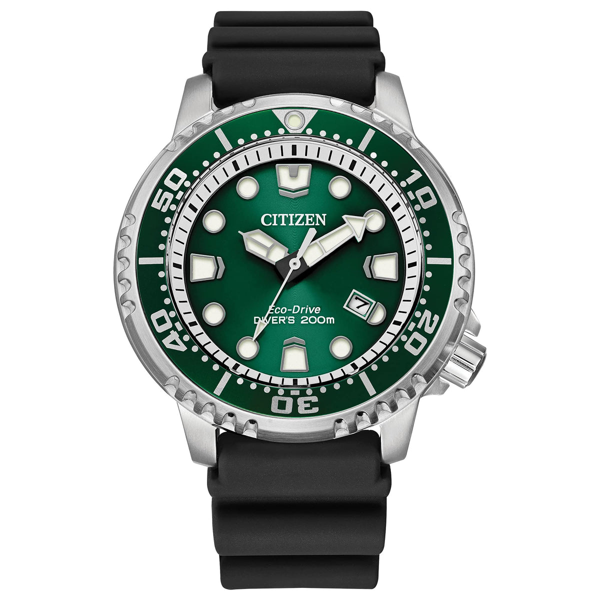 Citizen Promaster Dive Eco-Drive Watch, 3-Hand Date, ISO Certified, Luminous Hands and Markers, Rotating Bezel