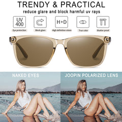 Joopin Polarized Sunglasses for Women UV Protection Classic Square Vintage Shades of Men Driving Fishing Traveling Lightweight Glasses