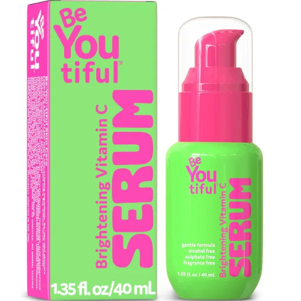 BeYOUtiful Vitamin C Face Serum, Preppy Skin Care for Teens, Tweens, and Kids, Acne Treatment for Girls and Boys, Brightening Moisturizer, 1.35 fl oz