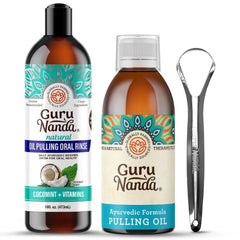 GuruNanda Ultimate Oil Pulling Bundle – Cocomint (16 Oz) & Deep Cleaning Original Oil Pulling for a Happier Smile