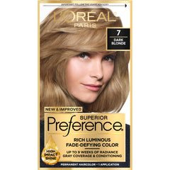 L’Oréal Paris Superior Preference Fade-Defying Color + Shine System, 7 Dark Blonde (Packaging May Vary)