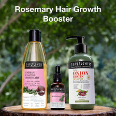SOULFLOWER ROSEMARY CASTOR HAIR OIL FOR HAIR GROWTH, HAIRFALL CONTROL, FOR DRY, DAMAGED, CURLY, COILY, FRIZZY & BEARD HAIR - 100% PURE, VEGAN, CLINICALLY PROVEN, ECOCERT COSMOS CERTIFIED, 6.77 FL OZ
