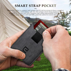 ENIGMA Dapper PU Leather Bifold Front Pocket Slim Wallet for Men, Aluminum Metal Travel Tactical RFID Blocking Card Holder Money Clip, Ideal Men's Gift (Deep Grey Tree Pattern)