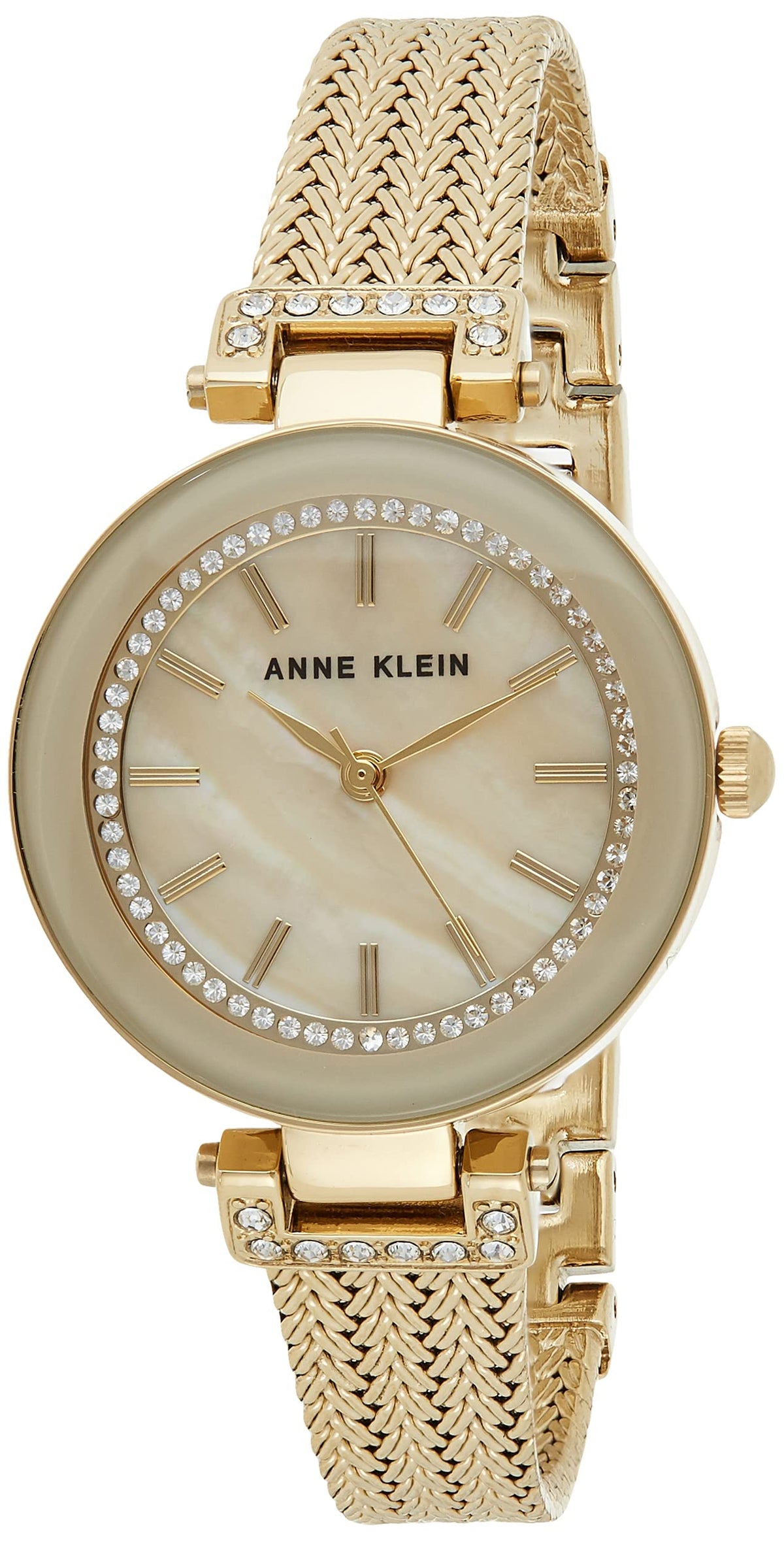 Anne Klein Women's Premium Crystal Accented Mesh Bracelet Watch