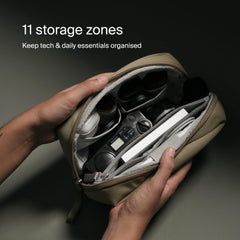 Urth Zeolite Tech Organiser – Electronics Accessories Bag, Weatherproof + Recycled (Black)