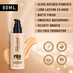 Forever52 Daily Life Pro Artist Ultra Definition Long Lasting Waterproof Full Coverage Liquid Matte Foundation BUF006 (60Ml, Sundae)