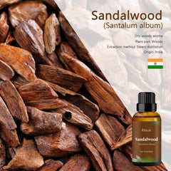 ESSLUX Sandalwood Essential Oil, Aromatherapy Essential Oils for Diffuser, Massage, Candle Making, Soap Making, Perfume, 30 ml