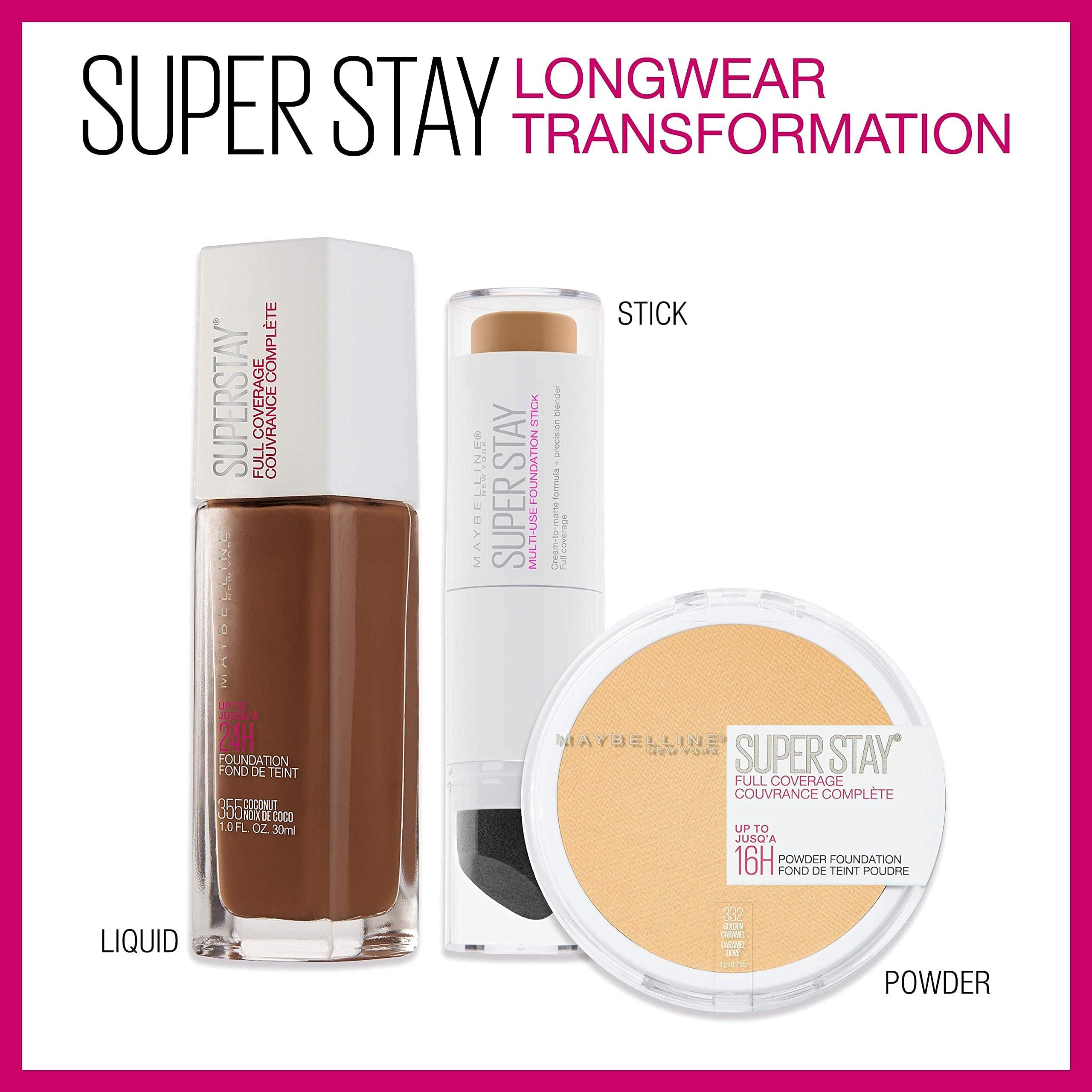 Maybelline Super Stay Full Coverage Powder Foundation Makeup, Up to 16 Hour Wear, Soft, Creamy Matte Foundation, Natural Ivory, 1 Count