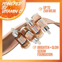 Maybelline New York Super Stay Skin Tint Foundation, With Vitamin C*, Foundation and Skincare, Long-Lasting up to 24H, Vegan Formula, Shade 34, 30 ml