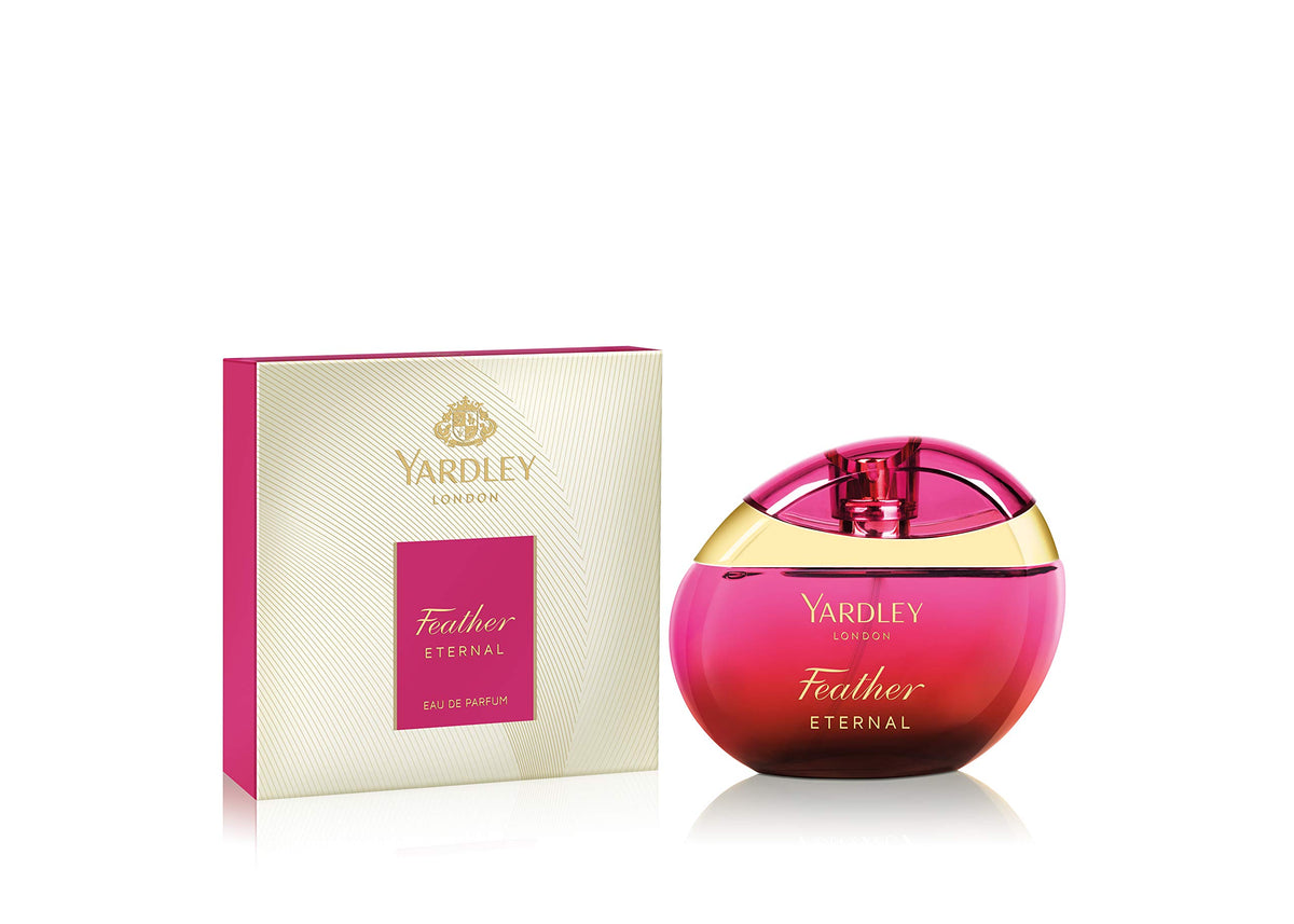 Yardley London Feather Eternal Eau De Parfum For Delicate Woman, Rose Leaves, Red Berries, Magnolia And Jasmine Fragrance, 100 Ml