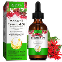 ALIVER Monarda Essential Oil for Hair Growth,100% Pure & Natural Monarda Oil for Healthier Thicker Fuller Hair,Eliminate Hair Split Ends, Repairs Damaged Hair & Skin For Men & Women 60ml