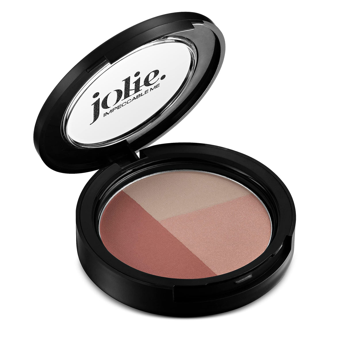 Jolie Cheek Contour Trio - Blush - Highlight - Contour - Matte Finish - Gentle Formula - Vegan (Coral)