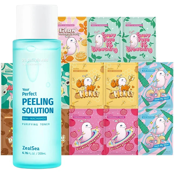 ZealSea Salicylc Acid Toner and Face Masks Bundle