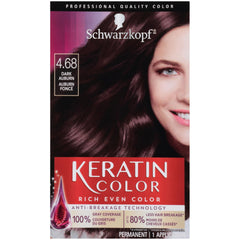 Schwarzkopf Keratin Color Permanent Hair Dye Cream 4.68 Dark Chestnut, 1 Kit