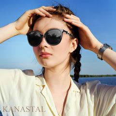 KANASTAL Polarized Sunglasses for Women Men, Classic Driving Ladies Sun Glasses, Fashion Butterfly Shades for Womens Outdoor 100% UV400 Protection