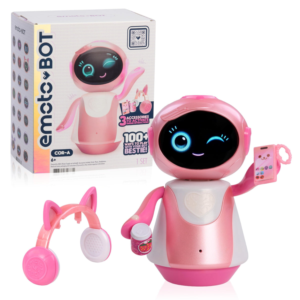 emotoBOT COR-A Interactive Robot Kids’ Toy Touch-and Sound-Responsive Robot