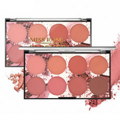 MISS ROSE M 8 Colors Face Blush Palette,Professional Facial Makeup Blusher,Natural and Long Lasting Delicate Contour Palette,Highlight Blush Palette (8 colors)