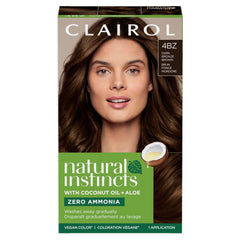 Clairol Natural Instincts Demi-Permanent Hair Dye, 4BZ Dark Bronze Brown Hair Color, 1 Count