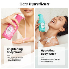 Foxtale Body Washes (Pack of 2) | With Glycolic Acid, Niacinamide, Ceramides, & Hyaluronic Acid | 6+ hrs Odour Control | Long Lasting Fragrance | Body Wash for Women & Men | All Skin Type | 250 ml