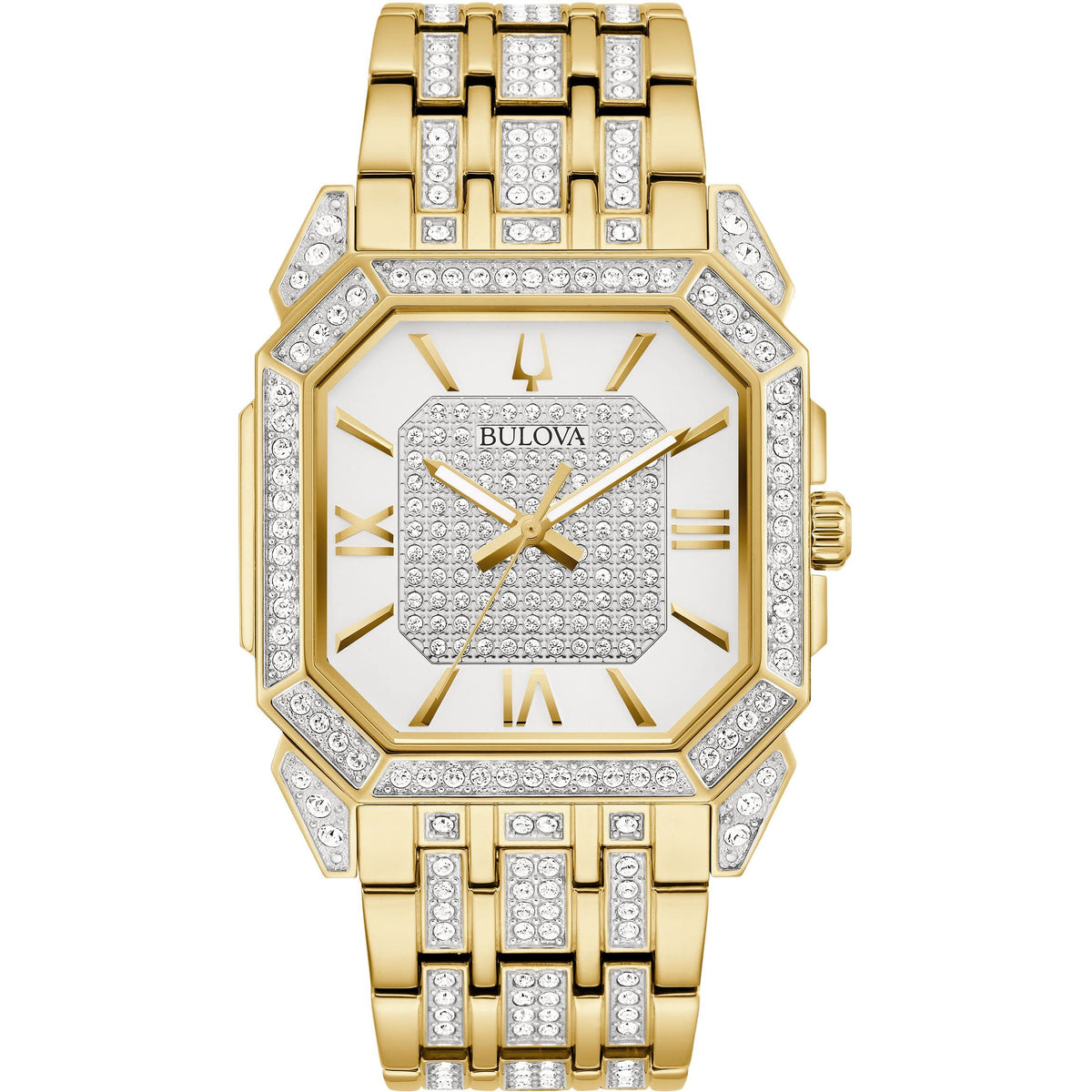 Bulova Men's Analogue Quartz Watch with Stainless Steel Strap 98A295 - Gold