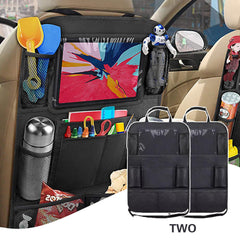 WeddLe Car Backseat Organizer,Kick Mats Back Seat Protector with Touch Screen Tablet Holder, Car Back Seat Organizer for Kids, Kick Mat with 9 Storage Pockets, Car Travel Accessories, 2 Pack