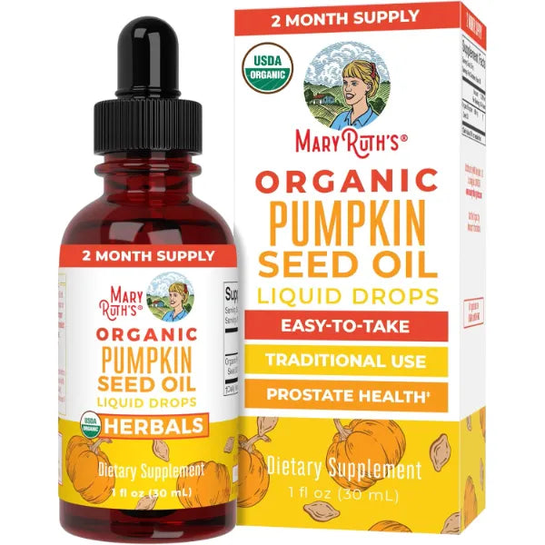 MARYRUTH'S Organic Pumpkin Seed Oil Cold Pressed, Sugar Free, 60 Servings | 2 Month Supply, USDA Organic Liquid Drops, Urinary Health in Men, Sugar Free, Vegan, Non-GMO
