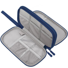 BOVKE Electronic Organizer Travel Cord Organizer Tech Accessories Travel Case Cable Organizer Bag Pouch Double Layer Charger Case for Charging Cables, Charger, Phone, Earbuds, Power Bank,blue