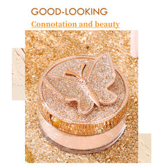 Fixing Face Setting Powder - Long Lasting Lightweight Loose Powder- Light As Mist Setting Powder - Clear & Flawless Floral Butterfly Dance Light and Silky Face Powder Natural Color - 15g