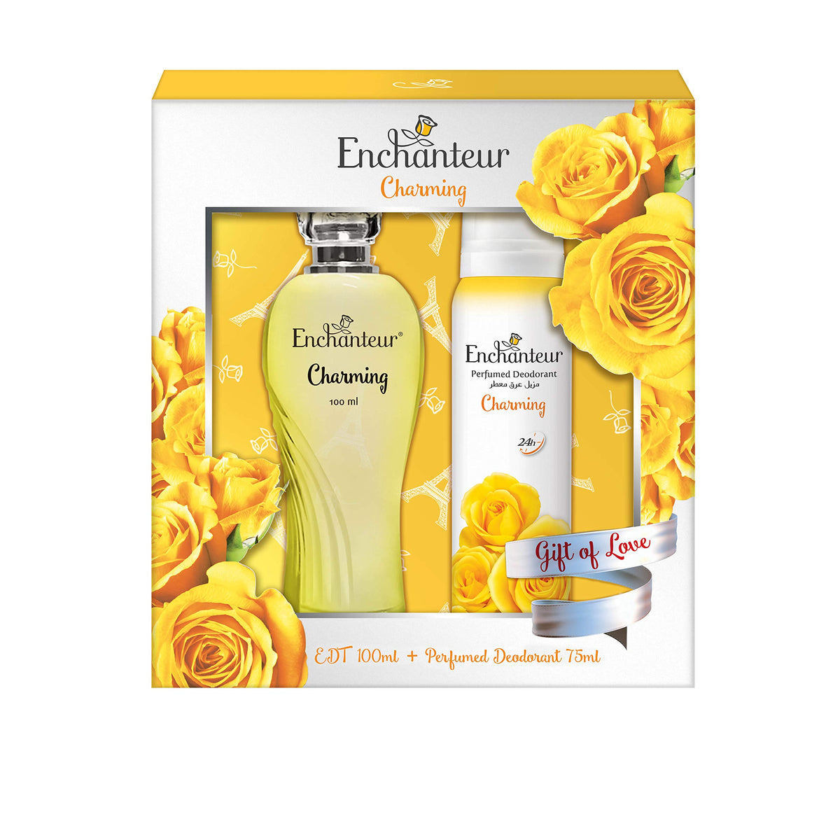 Enchanteur EDT & Perfumed Deodorant Giftpack- Charming, Gift Of Love, 175 ml