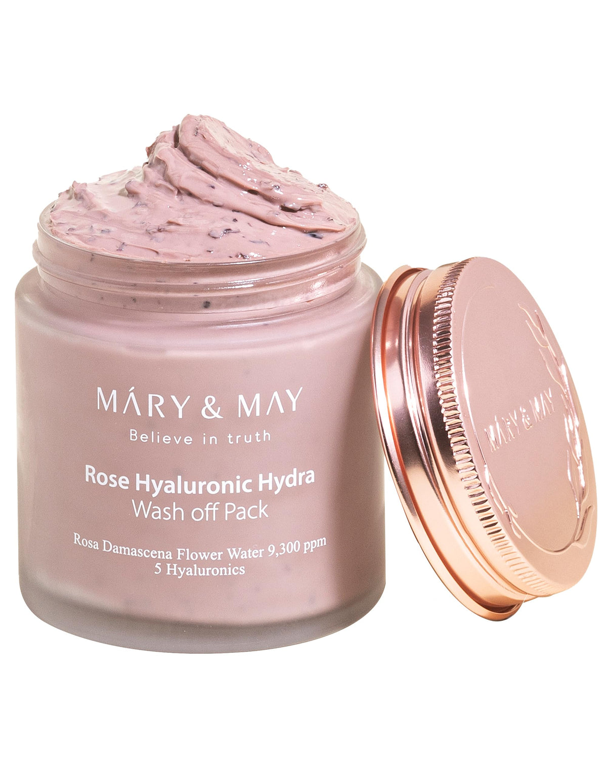 Mary&May Vegan Rose Hyaluronic Hydra Wash Off Mask - Cream Caly Mask for Moisturizing, Pore Purifying, Skin Softening - Korean Skincare - 125g