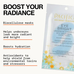 Pacifica Undereye Spot Serum Mask – Bright Eye Vitamin C Mask for Dark Circles & Hydration, Brightening Under Eye Treatment, Vegan & Cruelty-Free, 1 Pack
