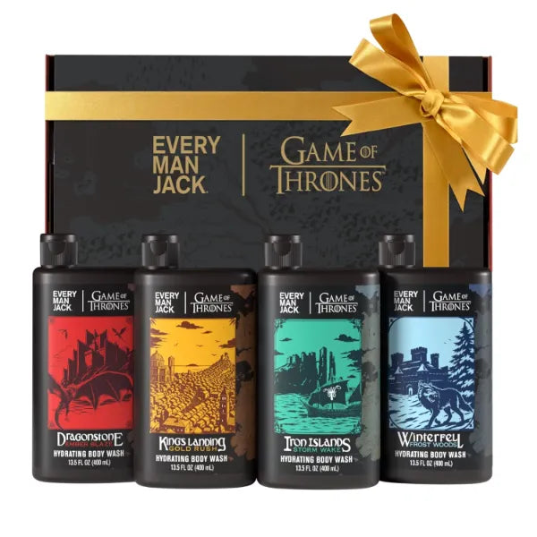 Every Man Jack Game of Thrones Collector's Edition Body Wash Gift Set - Includes 4 Body Washes with Clean Ingredients & Westeros Inspired Scents