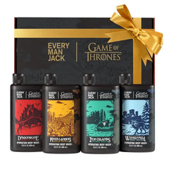 Every Man Jack Game of Thrones Collector's Edition Body Wash Gift Set - Includes 4 Body Washes with Clean Ingredients & Westeros Inspired Scents