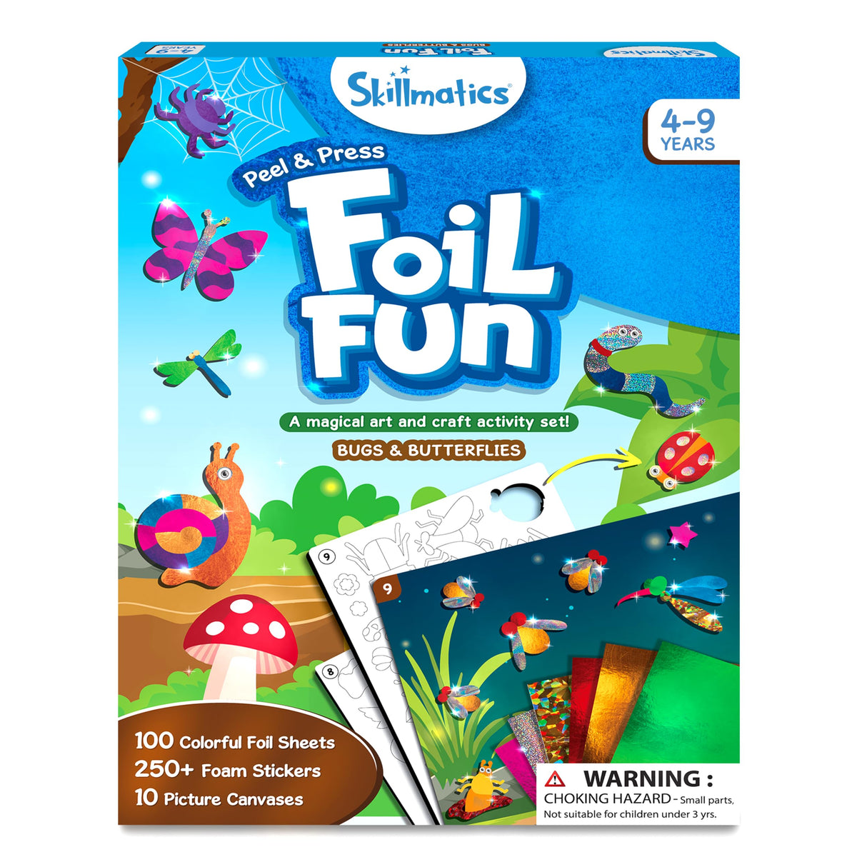 Skillmatics Foil Fun - Bugs & Butterflies, No Mess Art for Kids, Craft Kits & Supplies, DIY Creative Activity, Travel Toys, Gifts for Boys & Girls Ages 4, 5, 6, 7, 8, 9