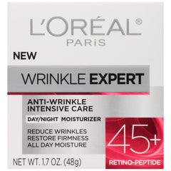 L’Oréal Paris L'Oreal Wrinkle Expert 45+ Anti-Aging Face Moisturizer with Retino-Peptide, Non-Greasy, Suitable for Sensitive Skin, 1.7 fl. Oz