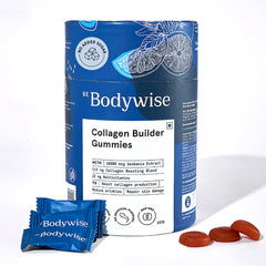 Be Bodywise Vegan Collagen Builder Gummies(115mg) for Healthy Skin, Joints, Nails & Beautiful hair | With Vitamin C, Glutathione & Hyaluronic Acid | 60 Day Pack |