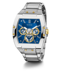 GUESS Men's Trend Casual Tonneau Diamond 43mm Watch – Black Dial Stainless Steel Case & Bracelet