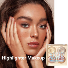 Highlighter Palette Makeup - 4 Highly Pigmented Shimmer Colors For Highlighting And Contouring - Long Lasting Lightweight Highlighter - Bronzer Powder Palette 13g