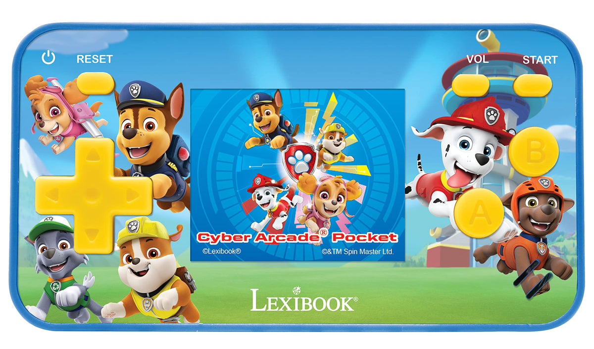 Lexibook Paw Patrol Paw Patrol Chase Portable Game Console Cyber Arcade Pocket, 150 Games, LCD Display, Battery-Operated, Red/Blue