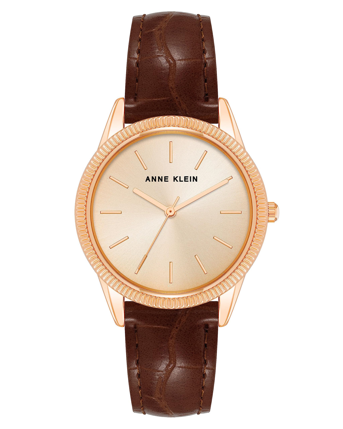 Anne Klein Women's Croco-Grain Vegan Leather Strap Watch