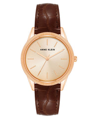 Anne Klein Women's Croco-Grain Vegan Leather Strap Watch