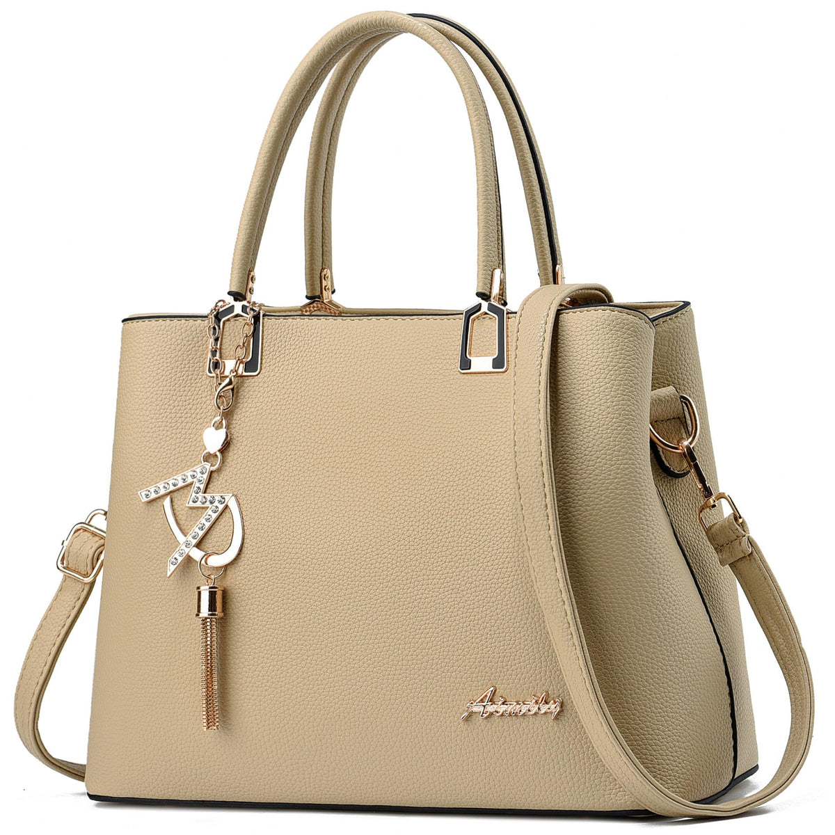 Womens Purses and Handbags Shoulder Bags Ladies Designer Top Handle Satchel Tote Bag - Liz Khaki