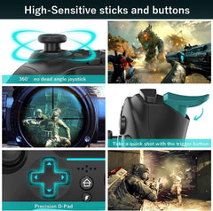 JUSTADIL Game controller, wireless controller with dual vibration/6-axis sensitive joystick/audio/touchpad, Bluetooth Playstation 4 controller compatible with PS3/PS4/Slim/PC/Android/iOS