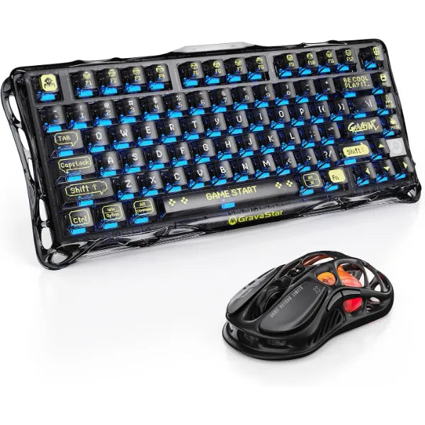 GravaStar Mercury K1 Lite Mechanical Gaming Keyboard with Mercury M2 Wireless Gaming Mouse