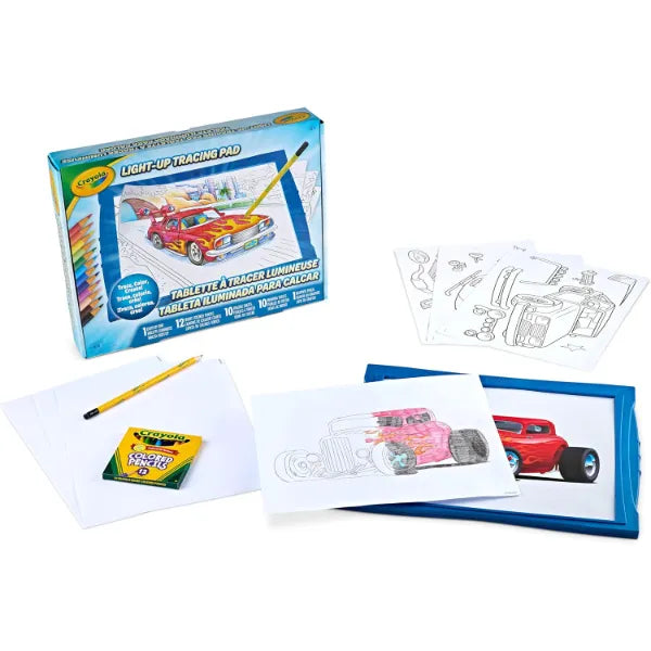 Crayola Light Up Tracing Pad – Pink and Blue Writing & Drawing Art Kit for Kids, Kids Toys & Games, Tracing Light Box, Sketching Gifts for Kids.
